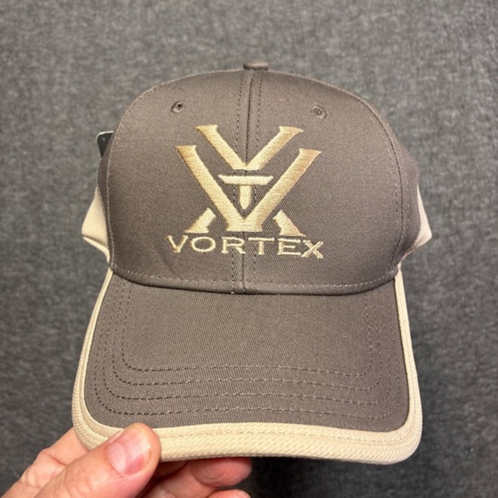 Vortex Optics Hat Mens OSFM Gray‎ Tan Logo Adjustable Strap New Hunting